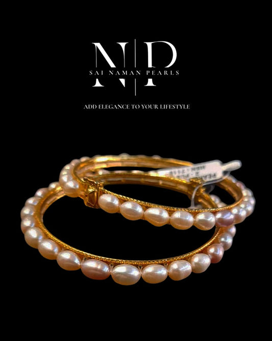 PEACH KALGI PEARL BANGLES